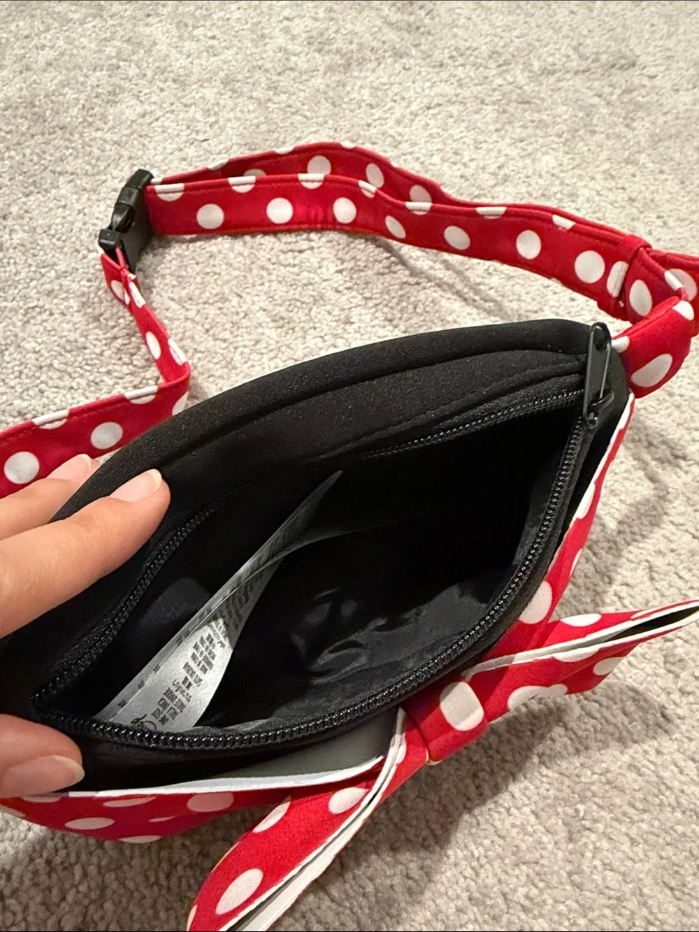Disney Belt Bag with Red & White Polka Dot Bow